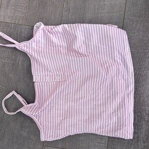 Amazon Pink and White Striped Tank Top